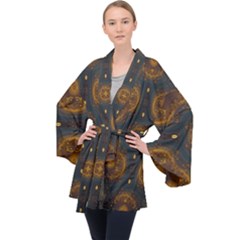 Midnight Romance Long Sleeve Velvet Kimono  by LW323