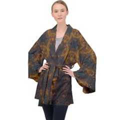 Sweet Dreams Long Sleeve Velvet Kimono  by LW323