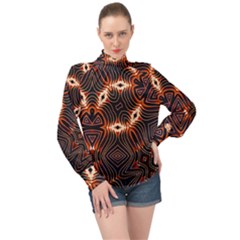 Fun In The Sun High Neck Long Sleeve Chiffon Top by LW323