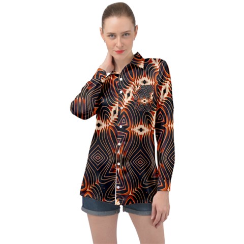 Fun In The Sun Long Sleeve Satin Shirt by LW323