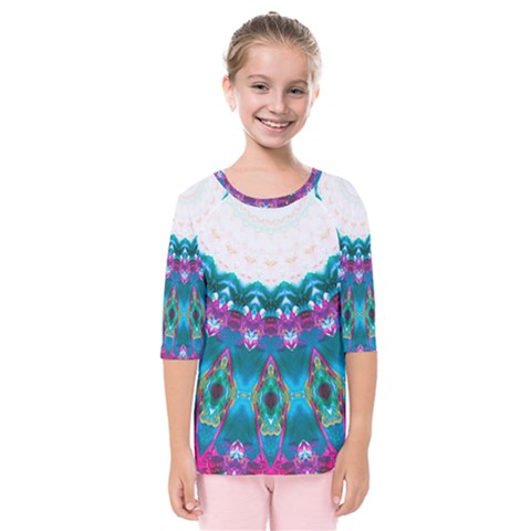 Peacock Kids  Quarter Sleeve Raglan Tee by LW323