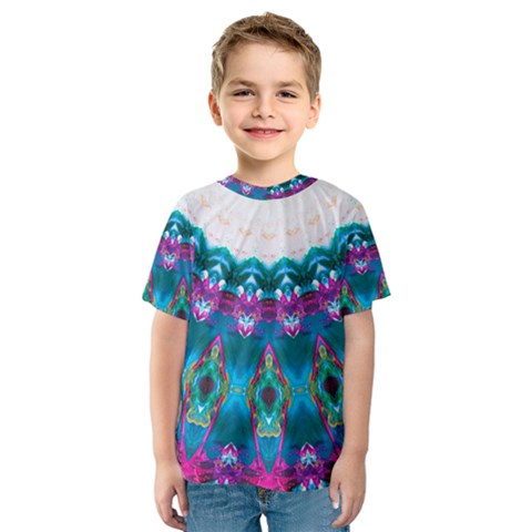 Peacock Kids  Sport Mesh Tee by LW323