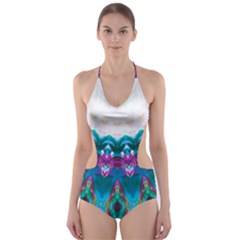 Peacock Cut-out One Piece Swimsuit by LW323