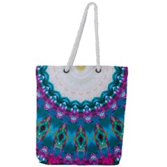 Peacock Full Print Rope Handle Tote (large) by LW323