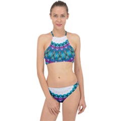 Peacock Racer Front Bikini Set by LW323