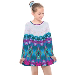 Peacock Kids  Long Sleeve Dress by LW323