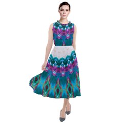 Peacock Round Neck Boho Dress by LW323