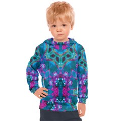 Peacock2 Kids  Hooded Pullover by LW323