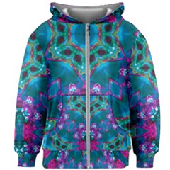 Peacock2 Kids  Zipper Hoodie Without Drawstring by LW323