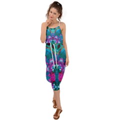 Peacock2 Waist Tie Cover Up Chiffon Dress by LW323