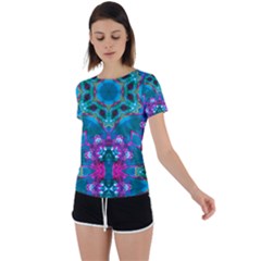 Peacock2 Back Circle Cutout Sports Tee by LW323