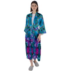 Peacock2 Maxi Satin Kimono by LW323