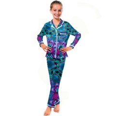 Peacock2 Kid s Satin Long Sleeve Pajamas Set