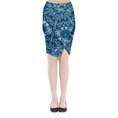 Blue Heavens Midi Wrap Pencil Skirt by LW323