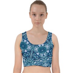 Blue Heavens Velvet Racer Back Crop Top by LW323