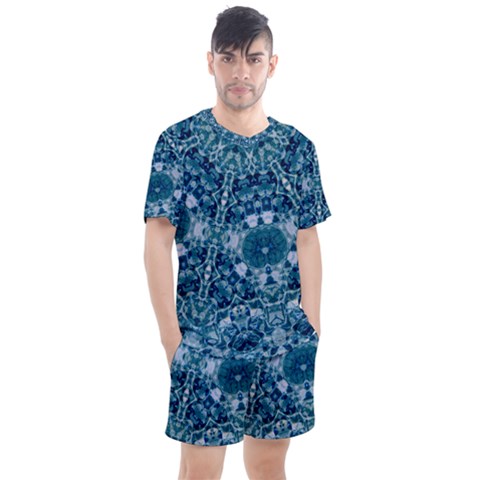 Blue Heavens Men s Mesh Tee And Shorts Set by LW323