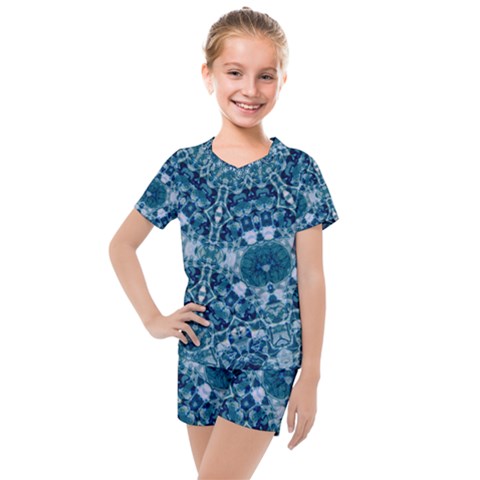 Blue Heavens Kids  Mesh Tee And Shorts Set by LW323