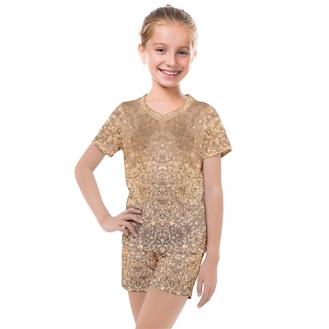 Sparkle Kids  Mesh Tee And Shorts Set by LW323