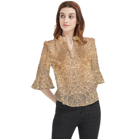 Sparkle Loose Horn Sleeve Chiffon Blouse by LW323