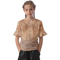 Sparkle Kids  V-neck Horn Sleeve Blouse