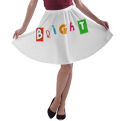 Bright Colorful Simple Artistic Vivid Unique A-line Skater Skirt by oddybuddystore