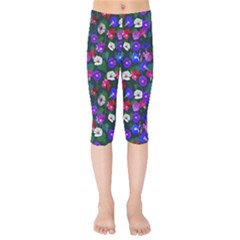 Watercolor Flowers  Bindweed  Liana Kids  Capri Leggings  by SychEva