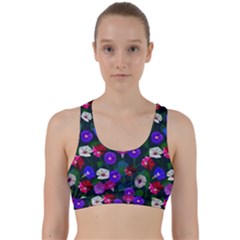 Watercolor Flowers  Bindweed  Liana Back Weave Sports Bra by SychEva