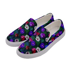 Watercolor Flowers  Bindweed  Liana Women s Canvas Slip Ons by SychEva