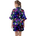 Watercolor Flowers  Bindweed  Liana Half Sleeve Satin Kimono  View2