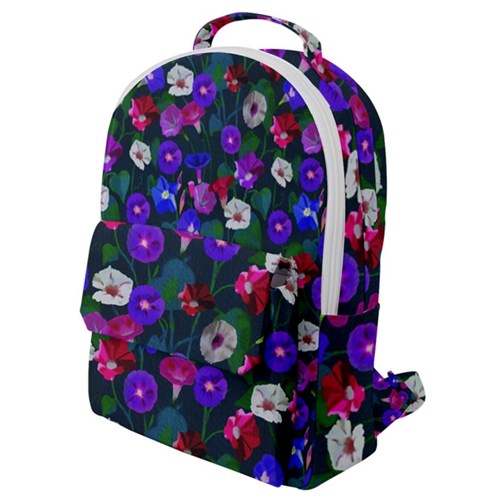 Watercolor Flowers  Bindweed  Liana Flap Pocket Backpack (Small)