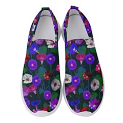 Watercolor Flowers  Bindweed  Liana Women s Slip On Sneakers by SychEva