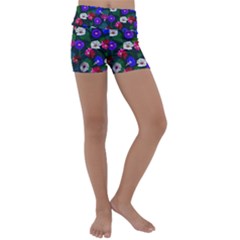 Watercolor Flowers  Bindweed  Liana Kids  Lightweight Velour Yoga Shorts by SychEva