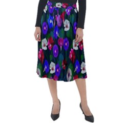 Watercolor Flowers  Bindweed  Liana Classic Velour Midi Skirt  by SychEva