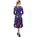 Watercolor Flowers  Bindweed  Liana Ruffle End Midi Chiffon Dress View2