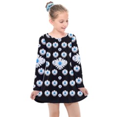 Festive Flowers For The Perfect Day In Peace Kids  Long Sleeve Dress by pepitasart