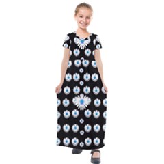 Festive Flowers For The Perfect Day In Peace Kids  Short Sleeve Maxi Dress by pepitasart