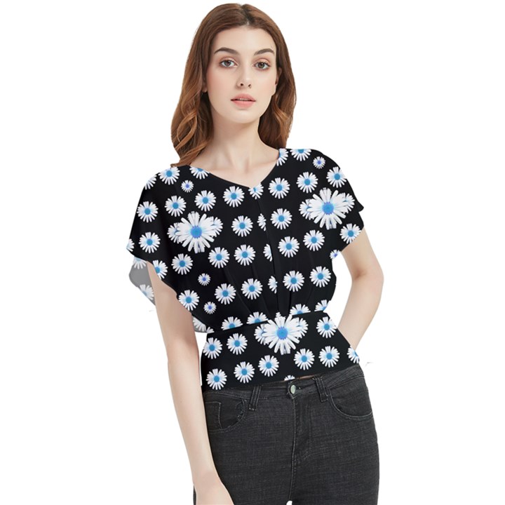 Festive Flowers For The Perfect Day In Peace Butterfly Chiffon Blouse