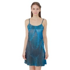 Feathery Blue Satin Night Slip by LW323