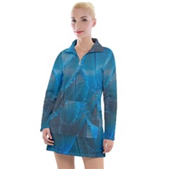 Feathery Blue Women s Long Sleeve Casual Dress by LW323