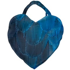 Feathery Blue Giant Heart Shaped Tote by LW323