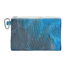 Feathery Blue Canvas Cosmetic Bag (large) by LW323