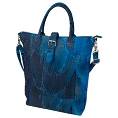 Feathery Blue Buckle Top Tote Bag by LW323