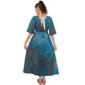 Feathery Blue Kimono Sleeve Boho Dress View2