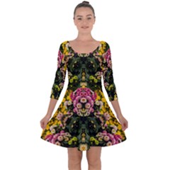 Springflowers Quarter Sleeve Skater Dress by LW323