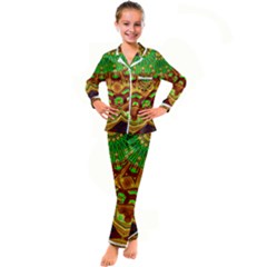 Glorious Kid s Satin Long Sleeve Pajamas Set by LW323