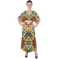 Worthyisthelamb V-neck Boho Style Maxi Dress by LW323