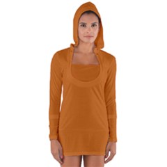 Alloy Orange Long Sleeve Hooded T-shirt by FabChoice