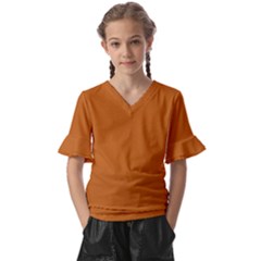 Alloy Orange Kids  V-neck Horn Sleeve Blouse by FabChoice