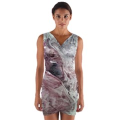 Pebbles Module  Wrap Front Bodycon Dress by kaleidomarblingart