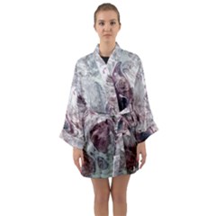 Pebbles Module  Long Sleeve Satin Kimono by kaleidomarblingart